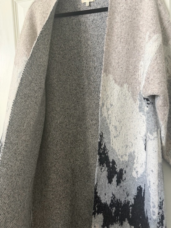 Promesa Abstract Mountain Long Open-Front Sweater Cardigan Coat S/M - Picture 5 of 10